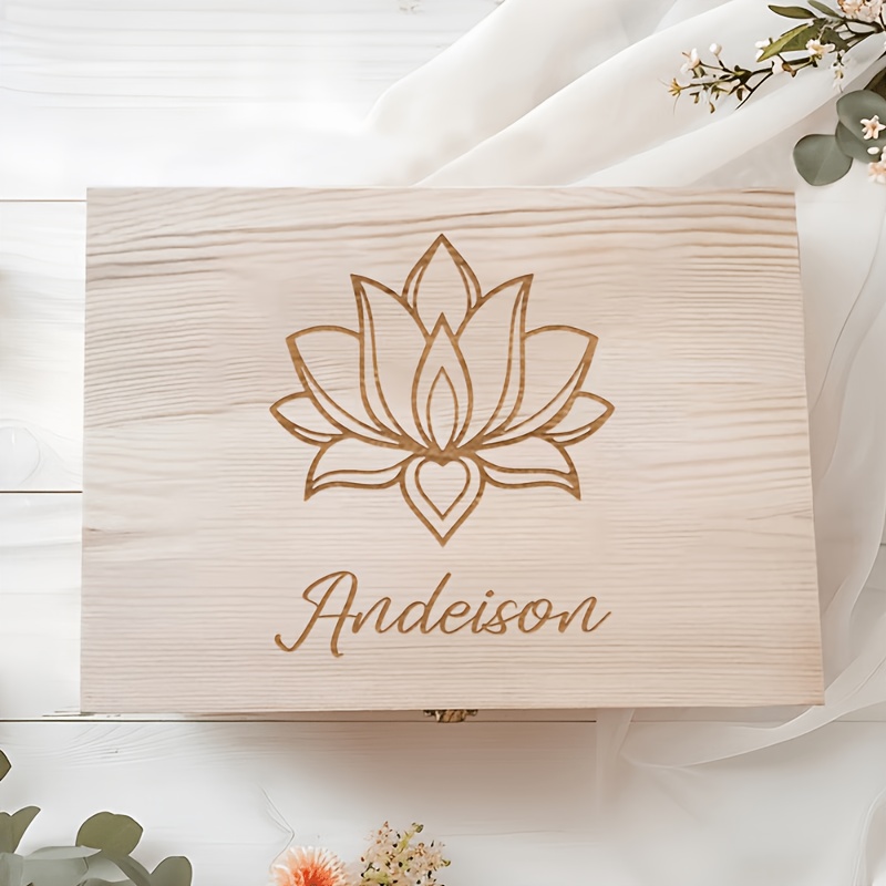 Personalized Laser-Engraved Wooden Keepsake Box